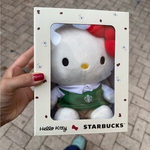 Starbucks Hello Kitty Plush with Red Bow and Green Apron